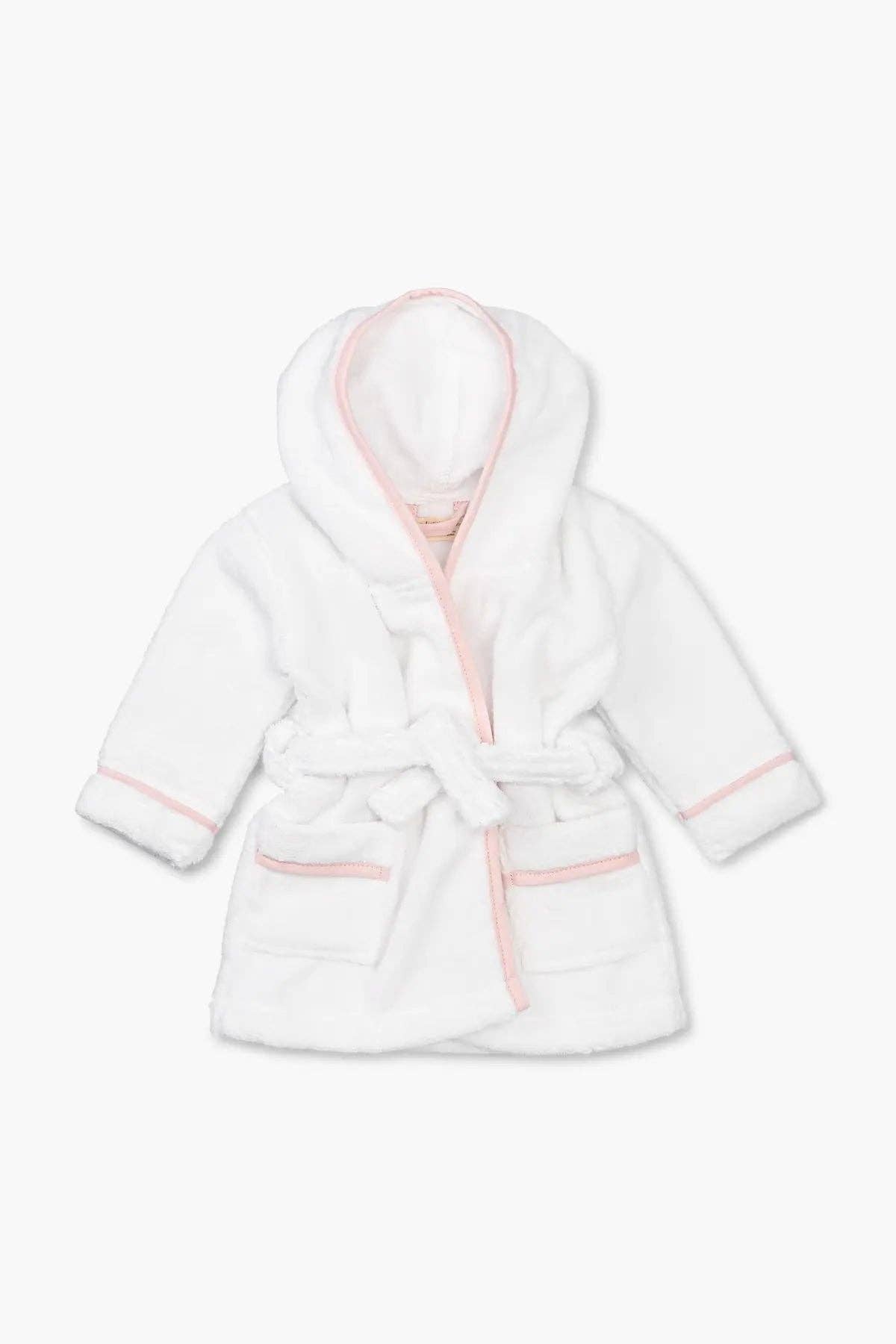 Terry Bathrobe_White + Pink