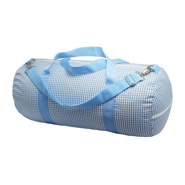 Baby Blue Gingham Weekend Duffel | Mint