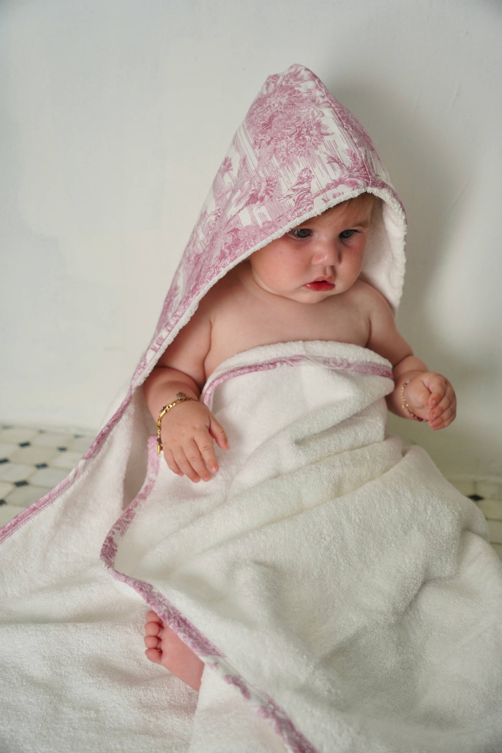 Pink Toile Bath Towel