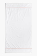 Terry Beach Towel_White + Pink