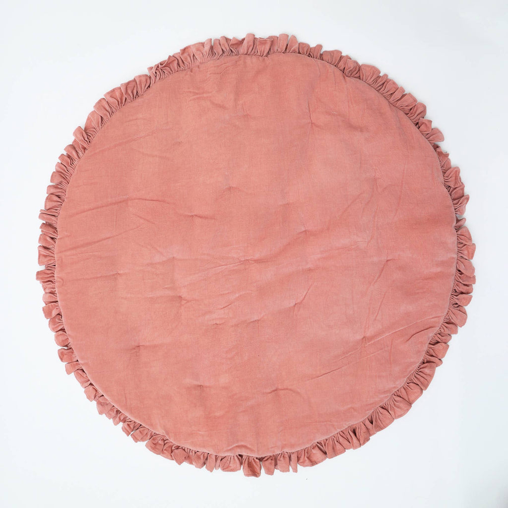 Cotton Soft & Fine Velvet Round Playmat with Frill, 48"